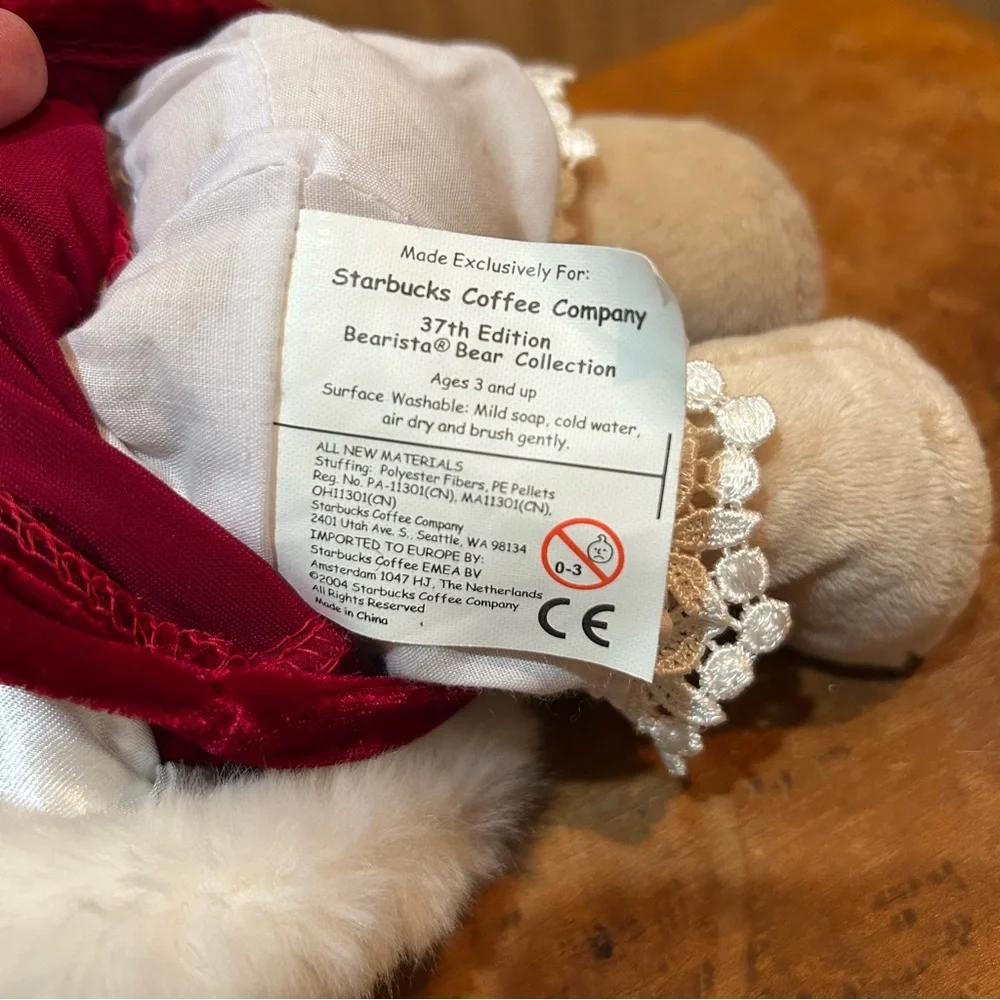 2004 Starbucks 37th Edition Bearista Bear Plush Winter Coat And Hat 10”
